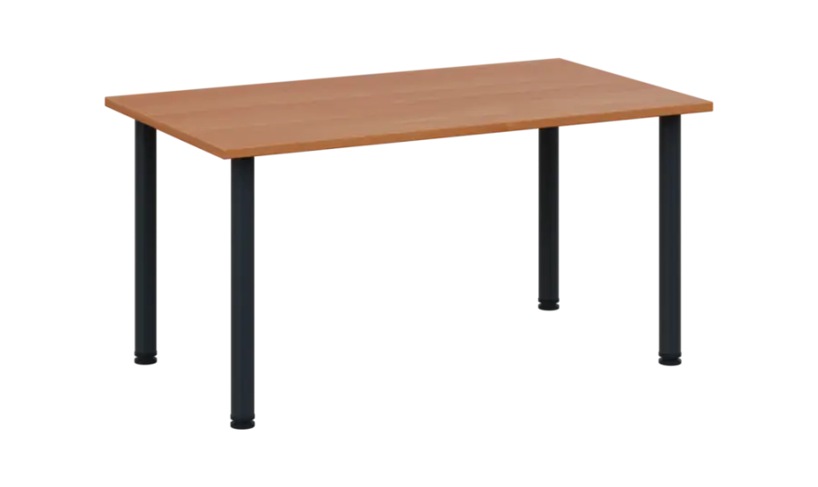 CRTR 140 jídelní stůl, kovová podnož černá, deska 25 mm, 1394x800 mm, olše jantar